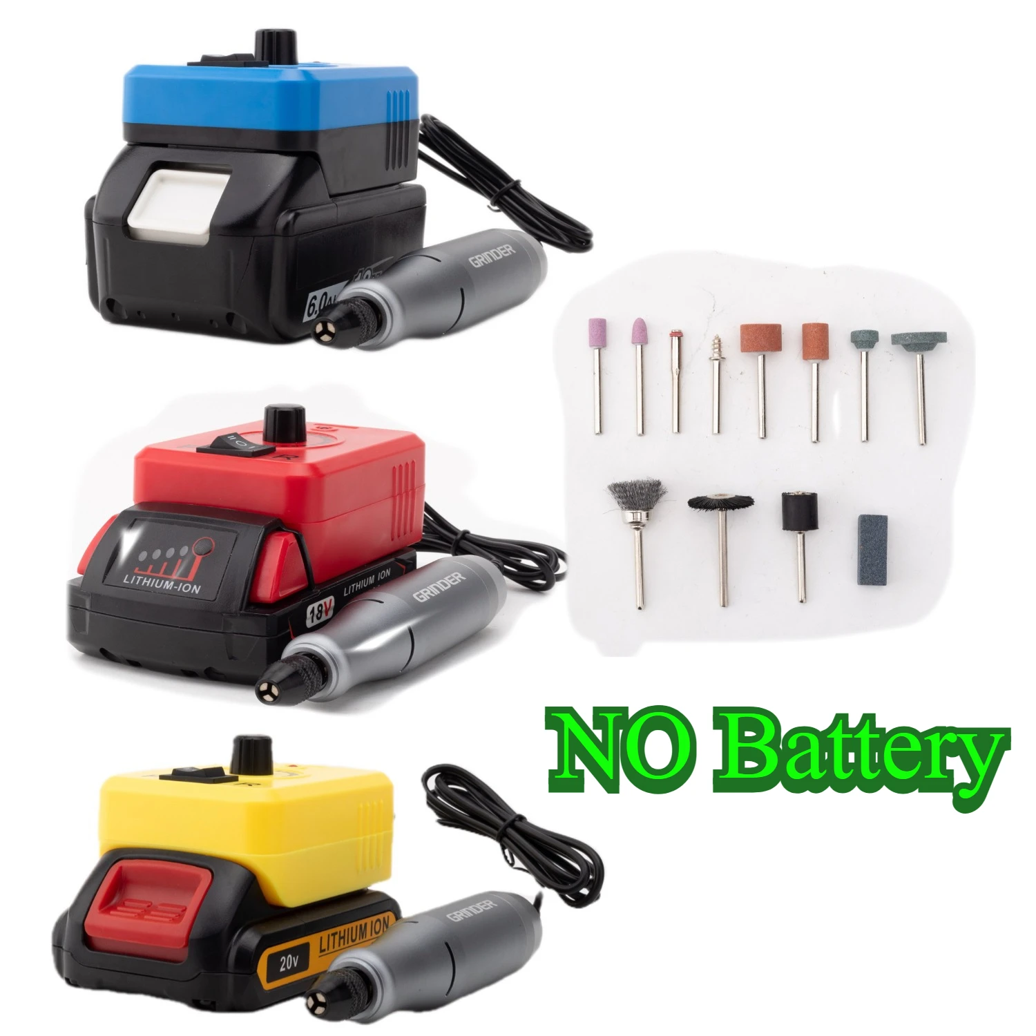 

For DeWalt/Makita/Milwaukee 18/20V Li-ion Battery Electric Variable Speed Adjustable Engraving Pen Polishing Drilling DIY Suit