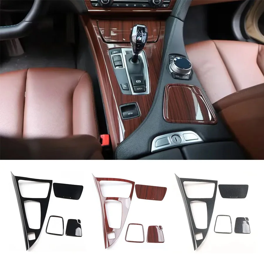 

4pcs Car Gear Shift Panel Cover ABS Stickers For BMW Series 6 640 2 Doors 2014-2017 Left Hand Drive Interior Accessories