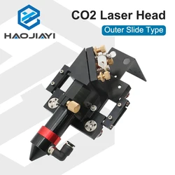 Recién llegado, cabezal láser CO2 para lente Dia.20mm FL 50,8/3,5mm/101,6mm D25mm, tipo deslizador exterior de espejo con boquilla de asistencia de aire