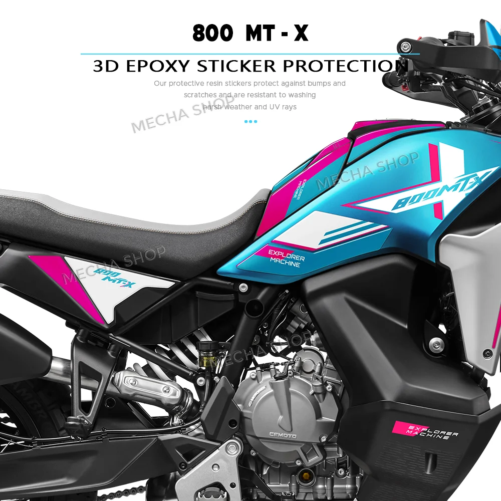 For CFMOTO 800MT-X 2026 2025 800MTX 2025 Fuel Tank Pad Sticker Oil Gas Cap 3D Decal Cover Protector Waterproof