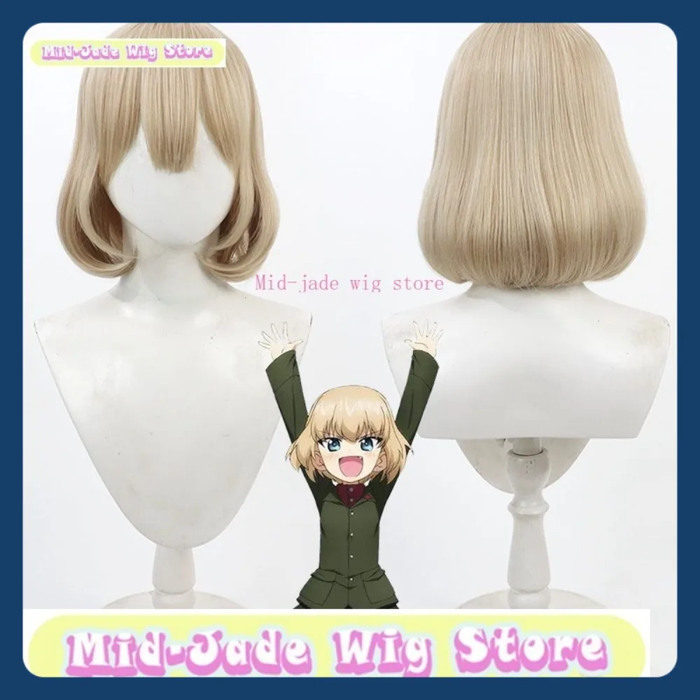 Peruka Mid-jade Wig Store Girls Und Panzer Katyusha Cosplay Anime Gra Fabularna Halloween Party Syntetyczna Peruka