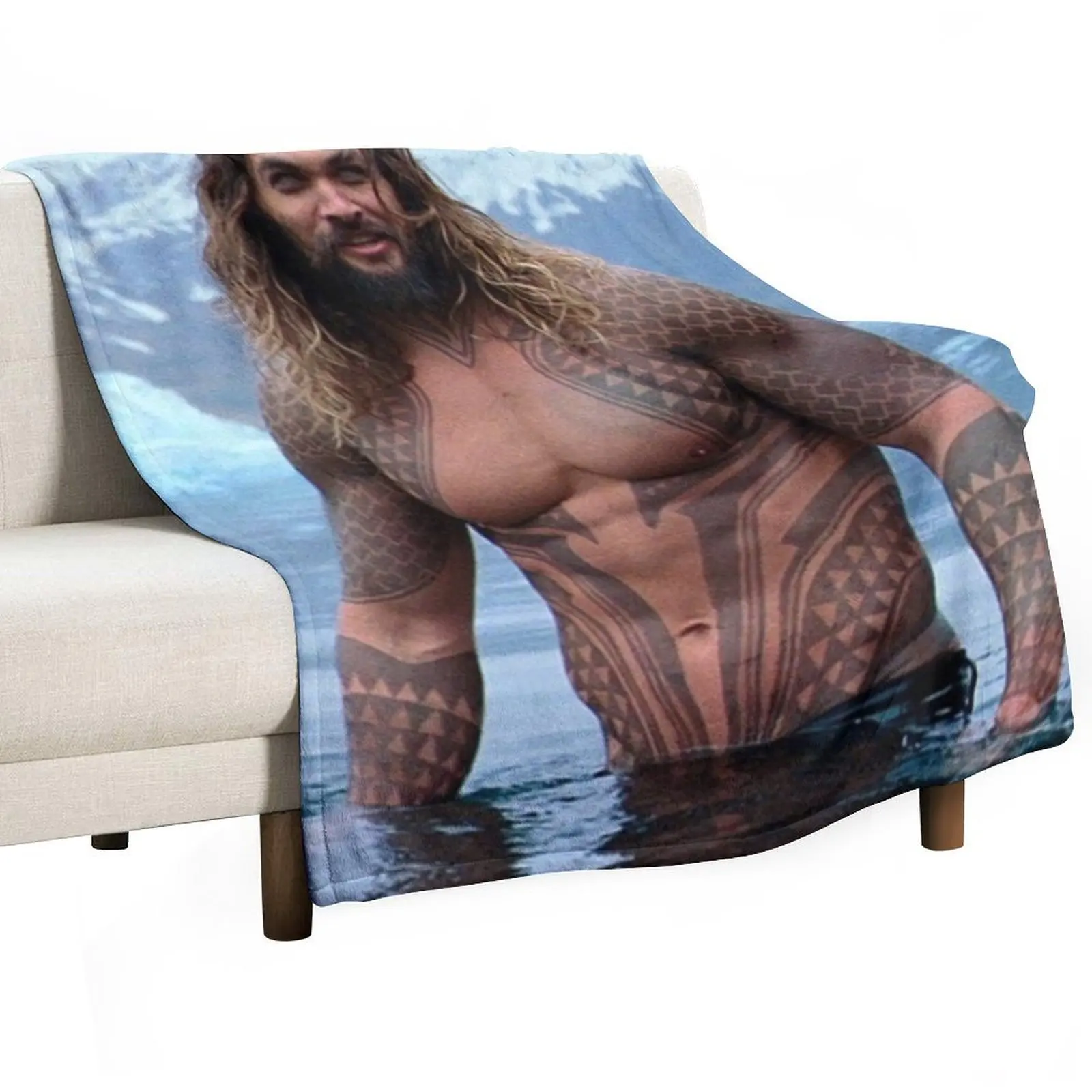 

jason momoa Throw Blanket Flannel Fabric Decoratives Thin Luxury Throw Blankets