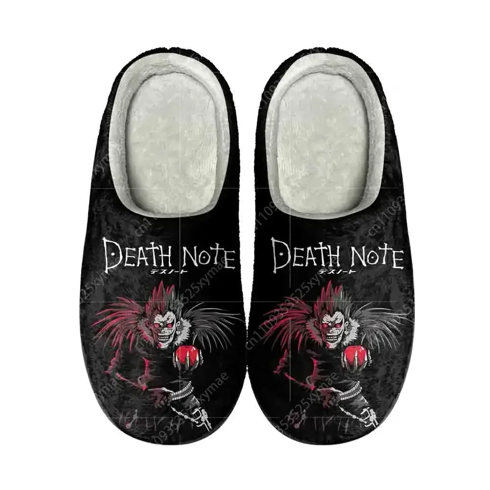 

Anime Death Note Cartoon Home Cotton Custom Slippers High Quality Men Women Plush Fashion Casual Keep Warm Shoes Thermal Slipper