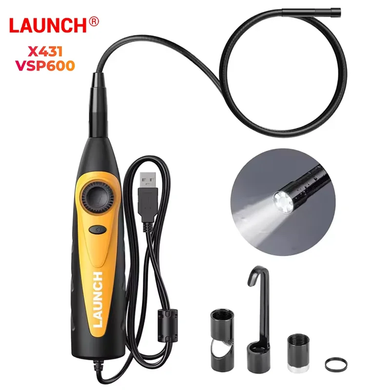 LAUNCH VSP600 Videoscope Endoscope 5.5mm Ultra-Thin Lens HD Wide Application Videoscope Borescope Camera with Light Definition