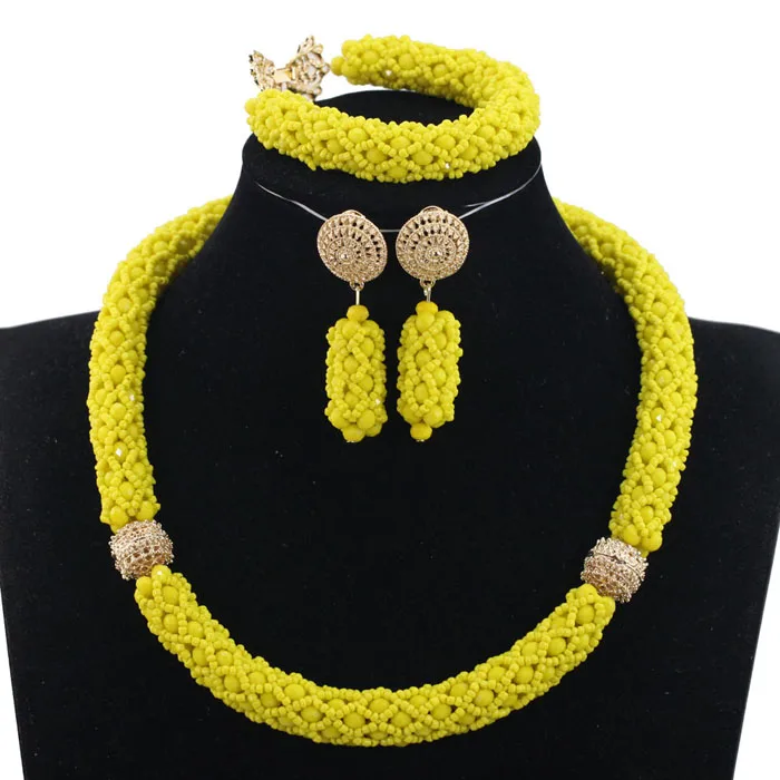 

Оптовая продажа, нигерийское колье-колье с бусинами для женщин, кружевной комплект ювелирных изделий, африканские комплекты ювелирных украшений с кристаллами фуксии ABK919