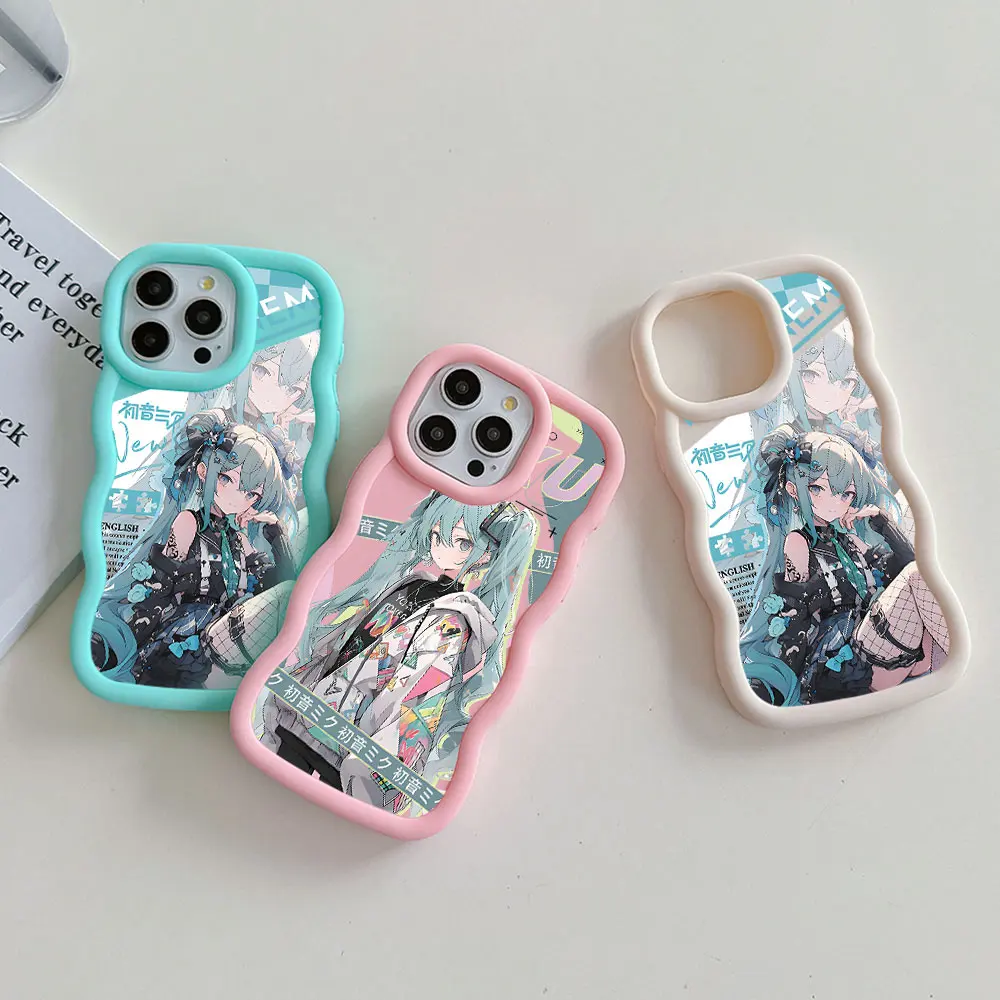 Cute Hatsunes Mikus Phone Case For Xiaomi Redmi Note 8 9 9S 10 10S 11 12 13 Pro Plus 4G 5G Candy Color Soft TPU Back Cover