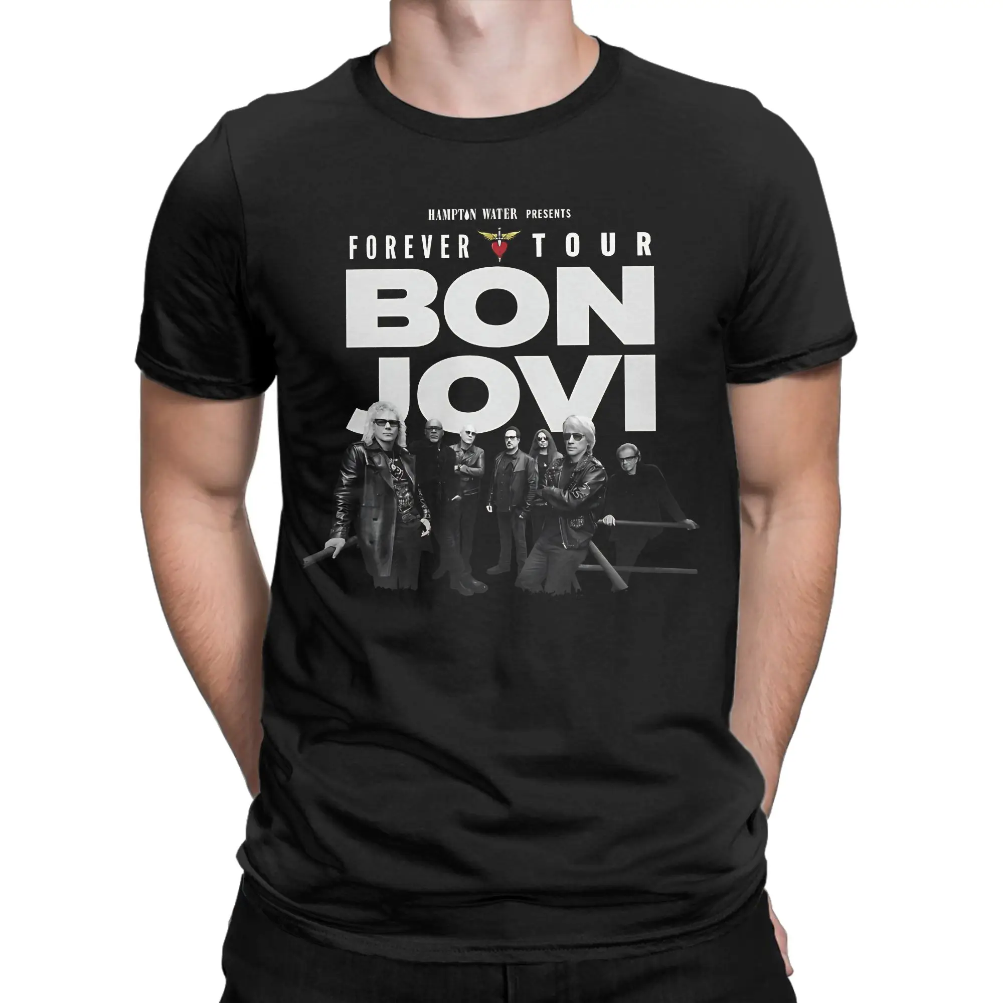Bon Jovi Forever Tour 2026 Cotton T-Shirt For Mens Summer  Y2K Casual T Shirts O-Neck Hipster Tees Big Size Dropshipping Tops