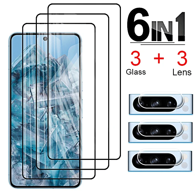 Tempered Glass for Google Pixel 8 Pro Screen Protector Protective Glass Google 8pro 7a 6a 8 7 6 A Clear Camera Lens Glass Lens