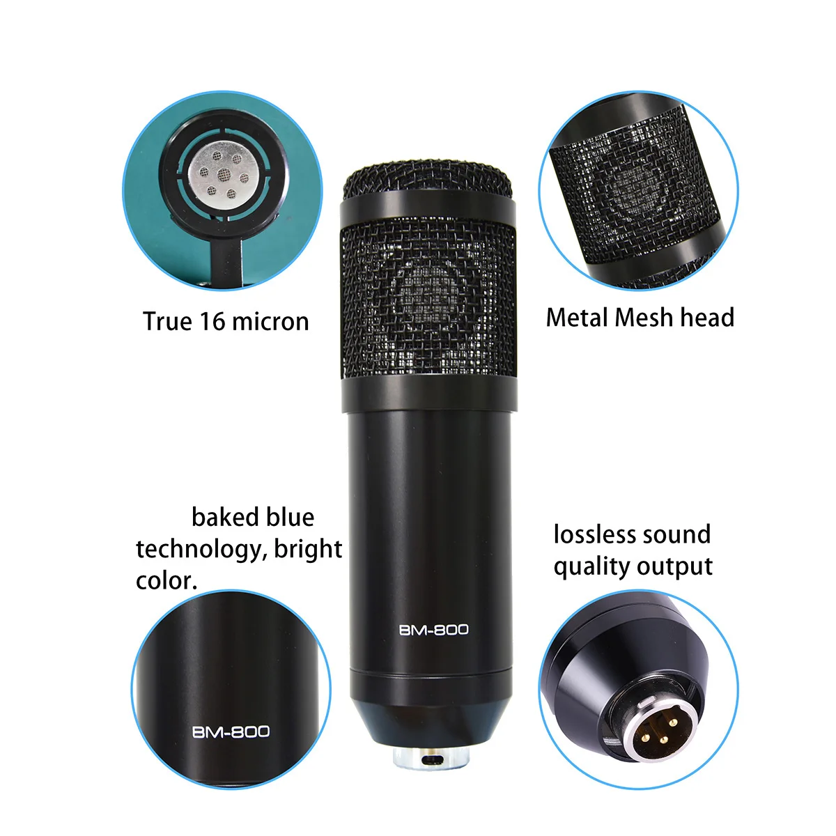 Professional Condenser Microphone BM800 Wireless Bluetooth V10 PRO Sound Card for PC Computer Phone Karaoke(Black)