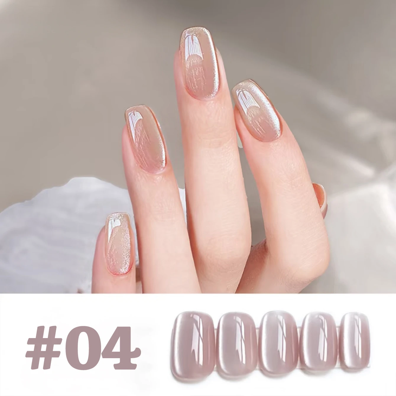 1-12 Stück WS Hot Style Nicht-Grau Universal White Cat Eye Gel Nagellack Super Flash White Glass Bead Nail Art Nail Suppies