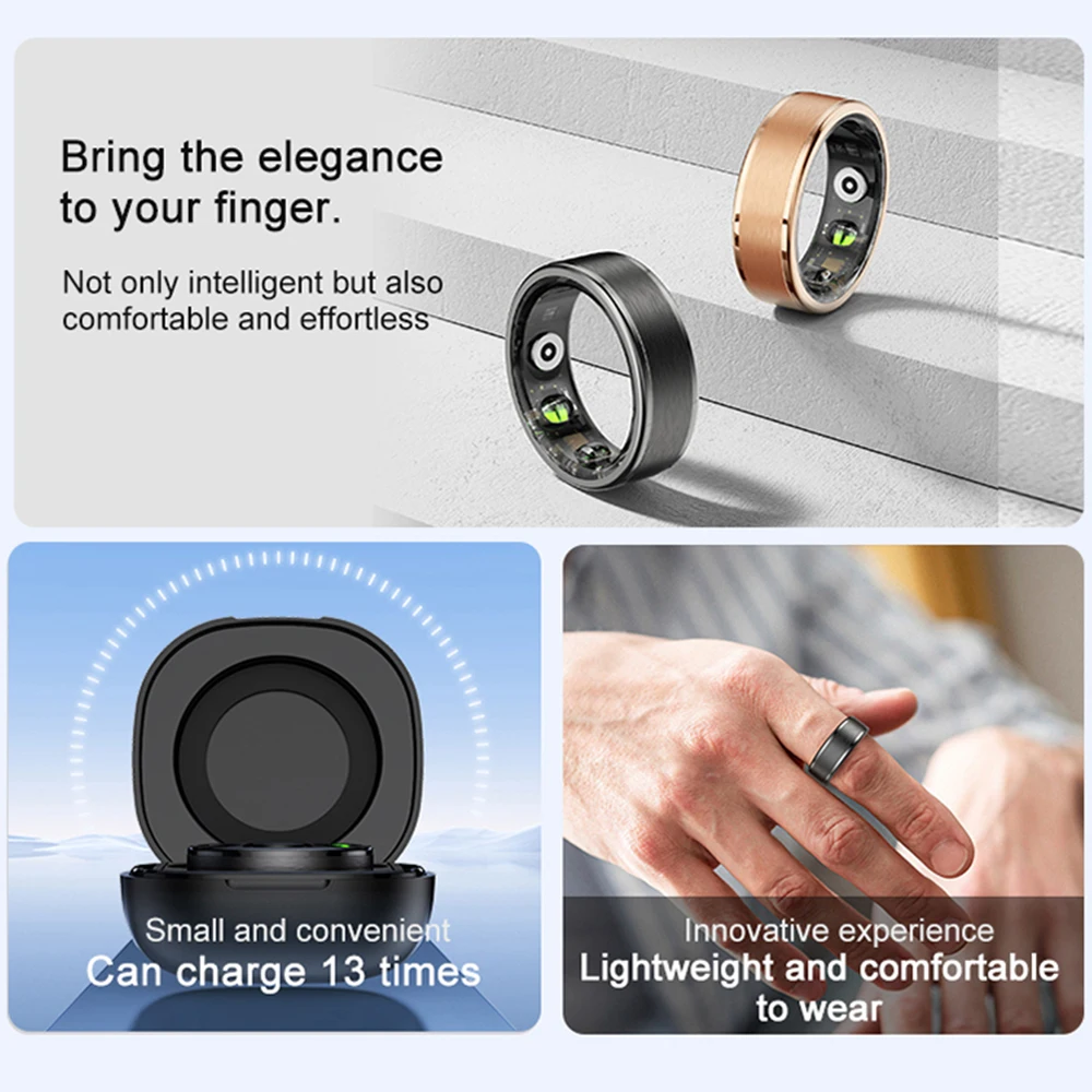 R03 Fashion Style Men Smart Ring Women For Android IOS Stainless Steel Intelligent Fitness Finger Ring Sport IP68 Waterproof