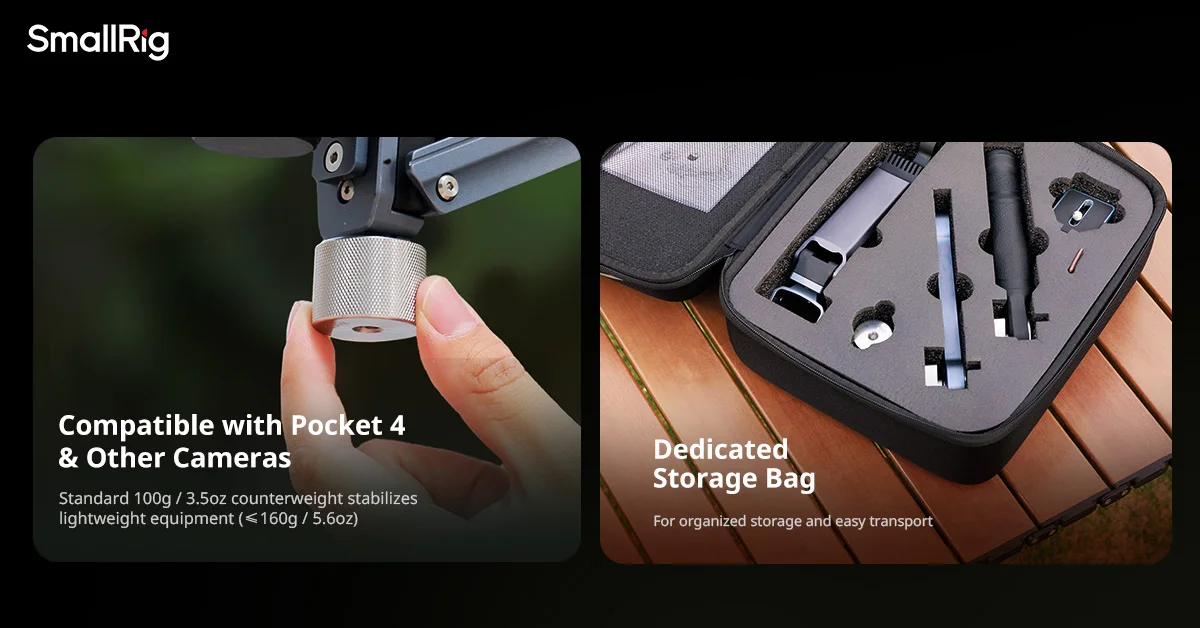 SmallRig Handgehaltener Stoßdämpfer für DJI Osmo Pocket 3/4, für GoPro HERO13, für Insta360 X5/4/3 Hydraulisches Dämpfungssystem – Detail 8
