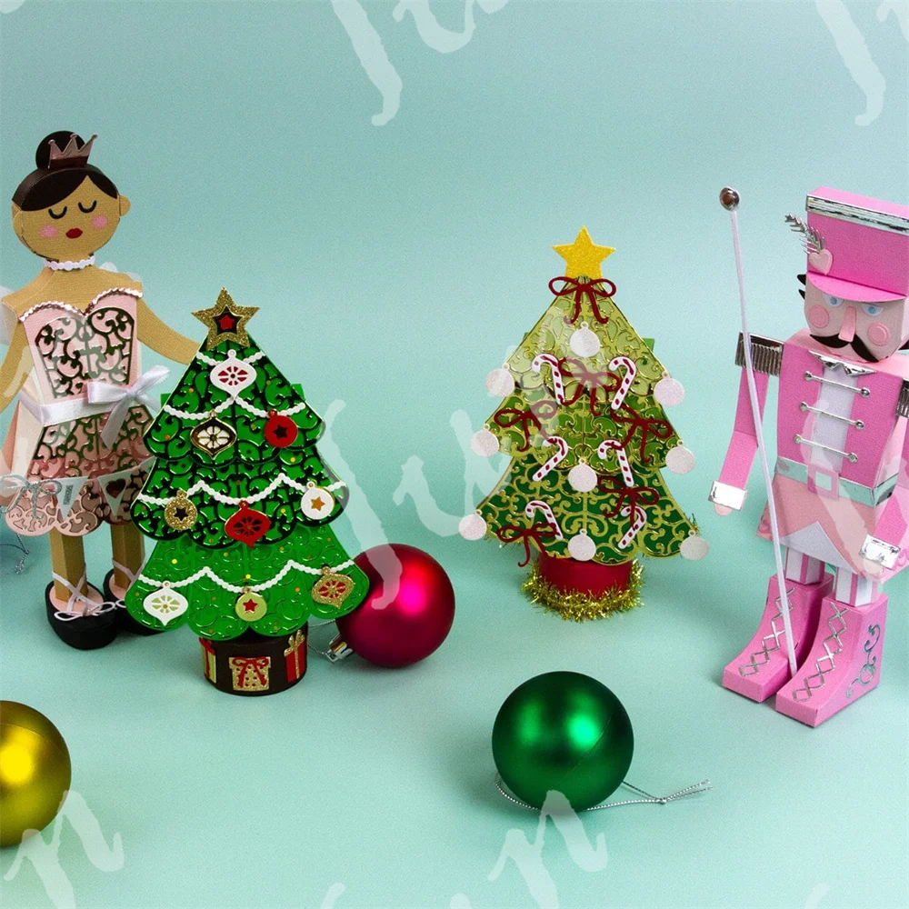 Nutcracker Soldier & Sugar Plum Fairy Gift Box Die Collection Christmas Metal Cutting Dies DIY Embossing Scrapbook Album Crafts