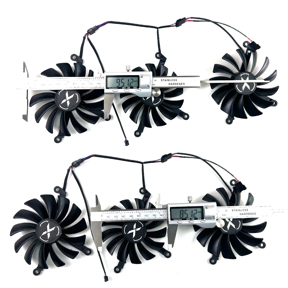 NEW Cooling Fan 95MM 85MM 4PIN CF1010U12S CF9015U12D CF1015U12D For XFX Speedster QICK MERC 319 AMD Radeon RX 6900  RX6800 XT