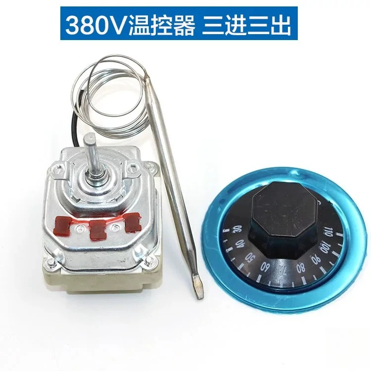 380V Thermostat 30-110 Degrees 50-300 Degrees, Knob Temperature Control Switch, Three-phase Electric Temperature Controller
