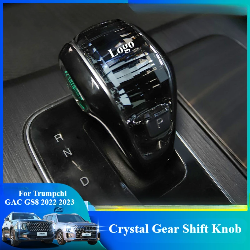 For Trumpchi GAC GS8 2022 2023 2024 Crystal Gear Shift Knob with Colorful Logo Gear Lever Handle Interior Trim  Accessories