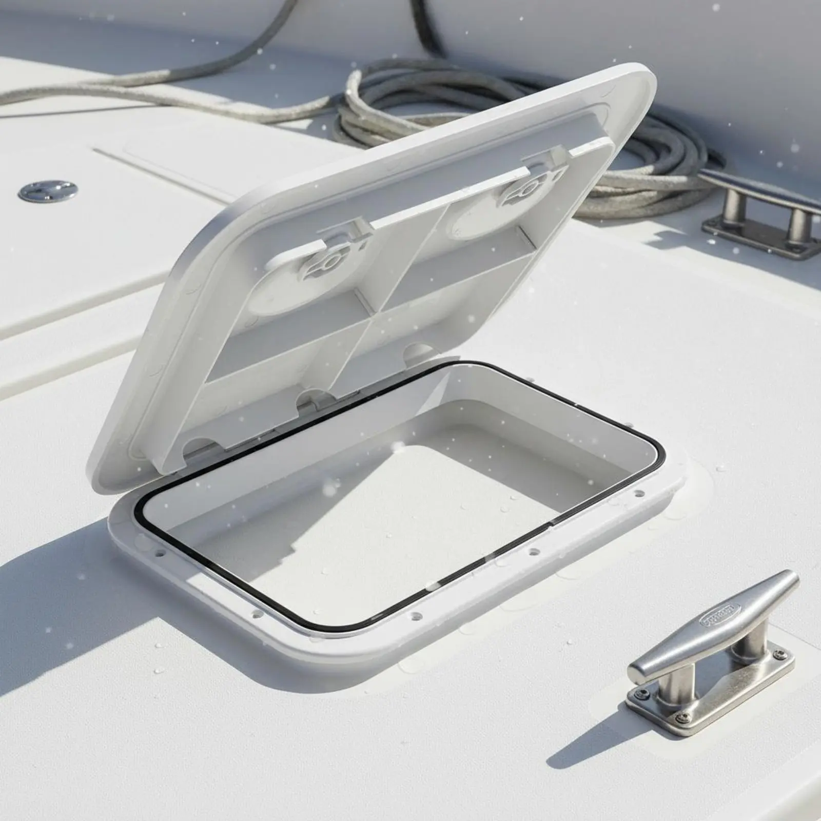 Marine Deck Entry Hatch Anti-Aging ABS Plastic Hatch Cover Weatherproof Corrosion-Resistant for Yacht, Speedboat view 4