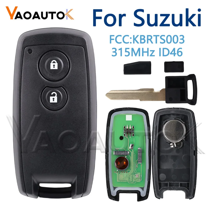 Auto Smart Remote Key Fob For Suzuki Swift SX4 Grand Vitara 315MHZ ID46 Chip HU133 Blade KBRTS003 CMIT ID:2005DJ0233 2 Buttons