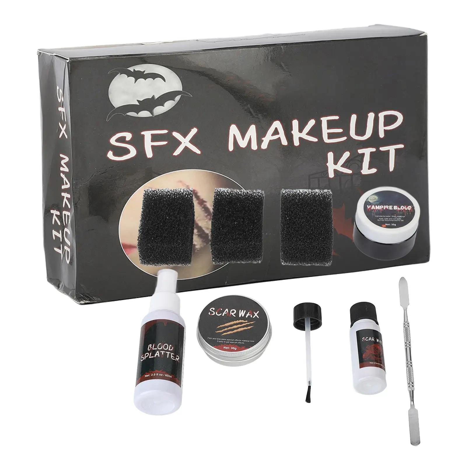 

30g Halloween Makeup Kit Skin Wax for Scary Face Effect, Mild Skincare, Easy to Use - Perfect for Parties