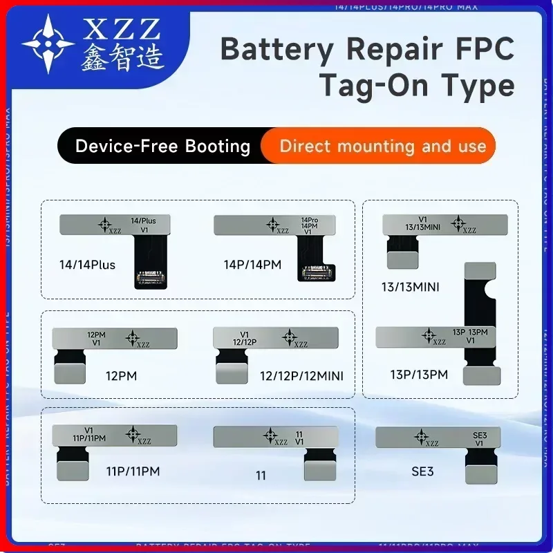 XZZ Xinzhizao tidak perlu Programmer baca tulis Data baterai Flex untuk iPhone 11 12 14 13 Pro Max baterai kesehatan/Pop-up jendela perbaikan