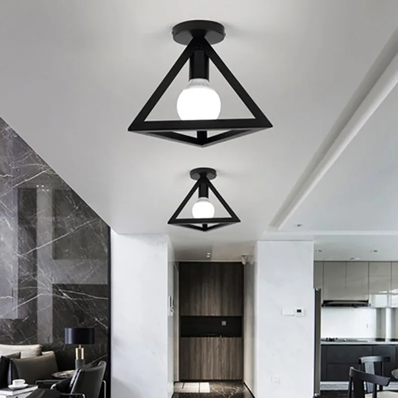 

Nordic Retro Creative Corridor Aisle Light Porch Balcony Ceiling Light LED Kitchen Personalized Iron LED Single Head Lamp
