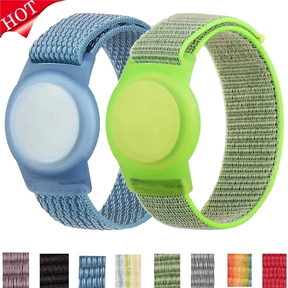 TPU Case+Nylon Strap For Apple AirTag 2 Kids/Adults Location Tracker Adjustable Band For AirTag 2 Change To Bracelet wristband