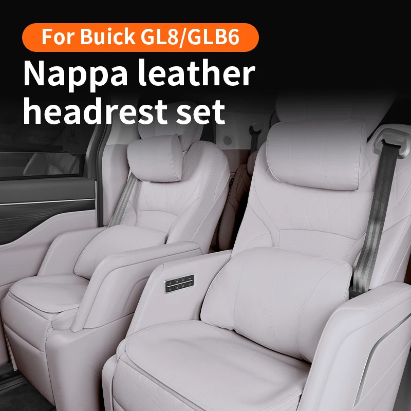 

For Buick GL8 GLB6 Commercial vehicle Nappa Leather Headrest Lumbar Cushion Back Cushion Lumbar Pillow Car General Accessories