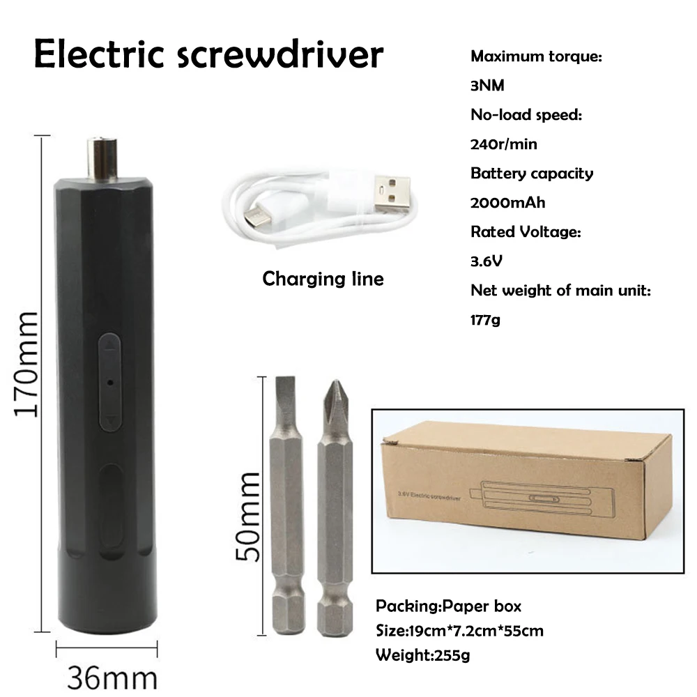 

Mini Electric Screwdriver Battery Rechargeable Cordless Screwdriver Portable Power Tools Drill Smart Screw Driver