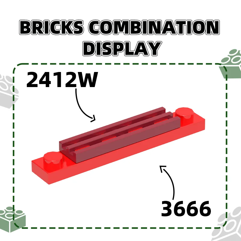 Wange 244Pcs/lot 2412W Tile Modified 1x4 Grille Double flat double line Block Moc Color Accessories Compatible with Brick Gifts