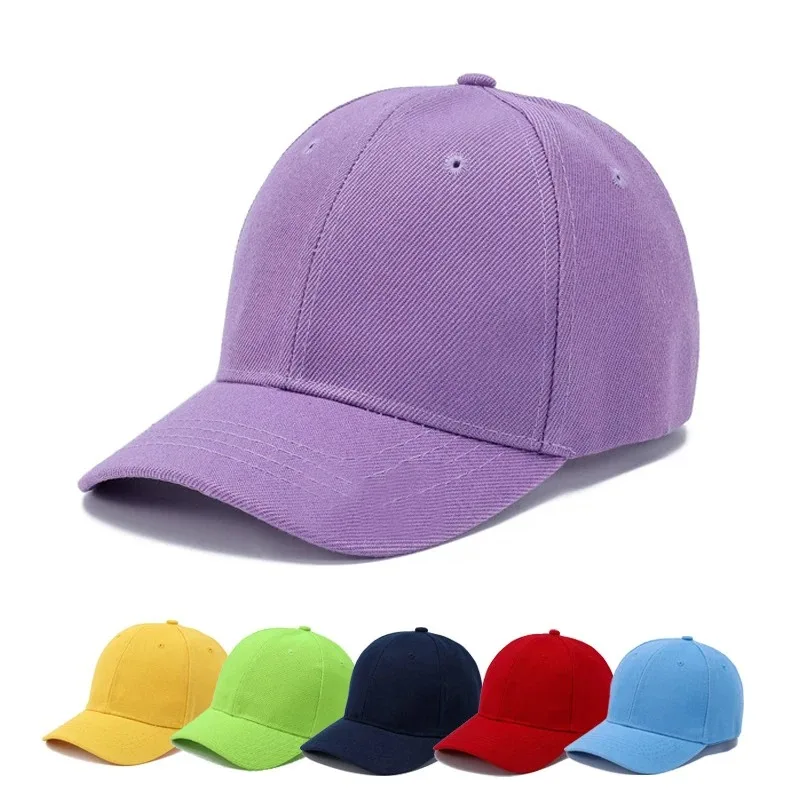 2026 Summer Children Peaked Caps Students Kids Baseball Cap Boy Girl Solid Color Cotton Adjustable Hats Snapback Hip-Hop Sun Hat