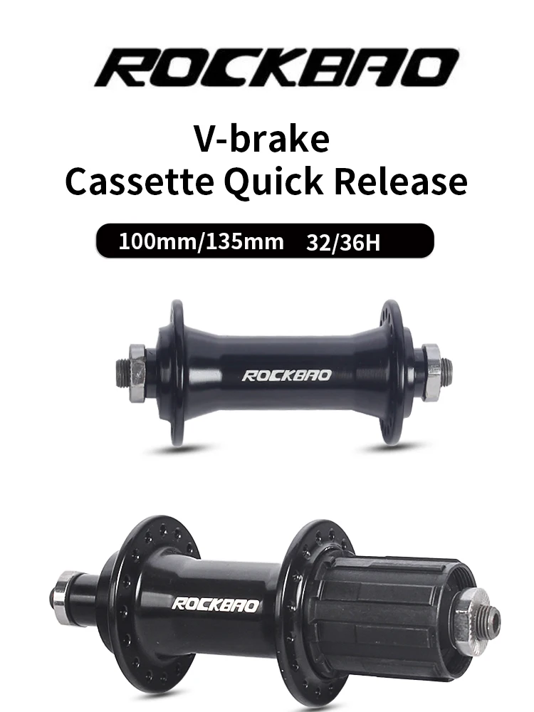 ROCKBAO 24/32/36 Löcher 7/8/9/10 Geschwindigkeit Kassette V Bremse MTB Rennrad Nabe 100mm x 130/135mm Aluminium Legierung Mountainbike Naben – Detail 1