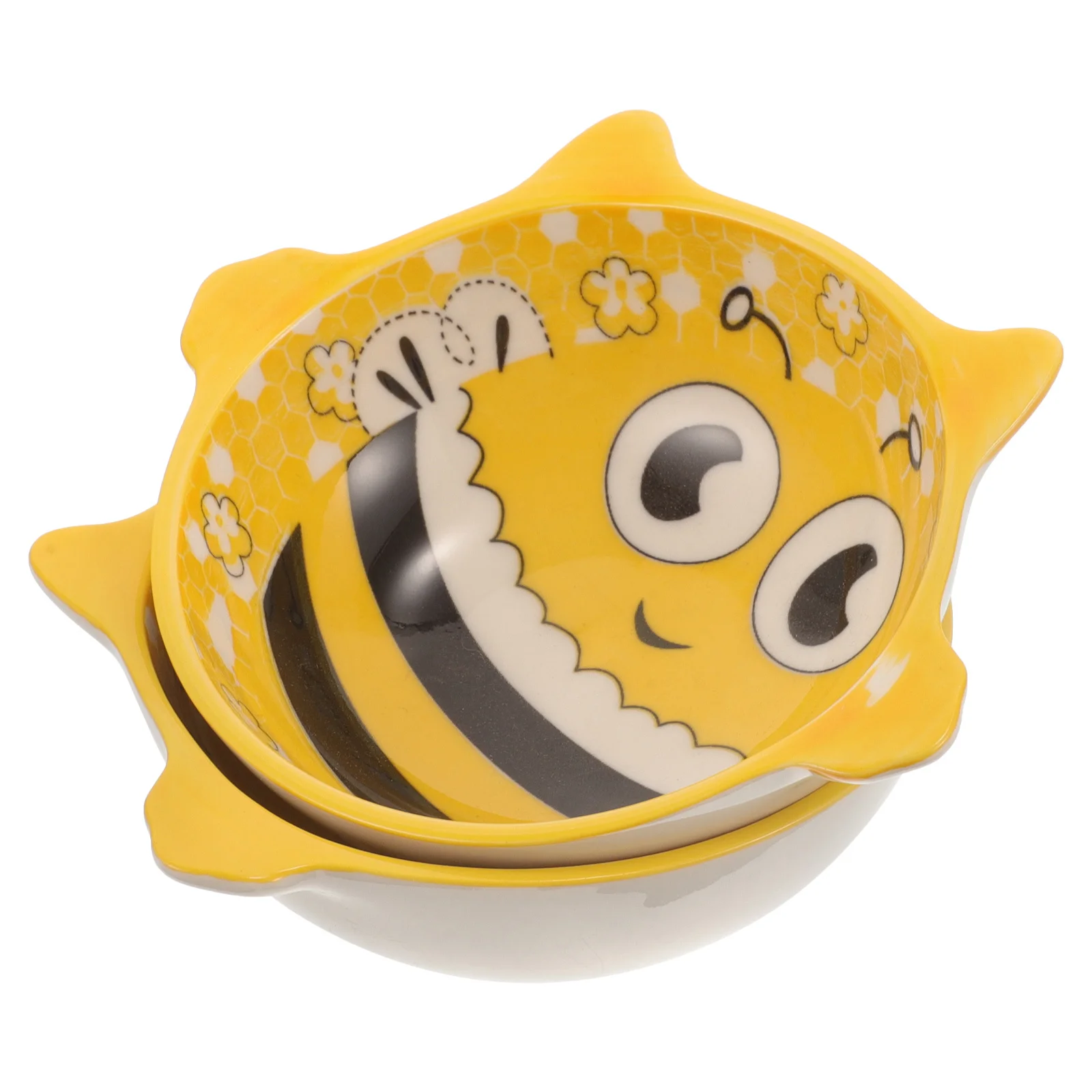 2Pcs Cartoon Biene Keramik Schüssel Nette Babynahrung Schüssel Dekorative Frühstück Würze Snack Sauce Gewürz Gericht für Home Restaurant