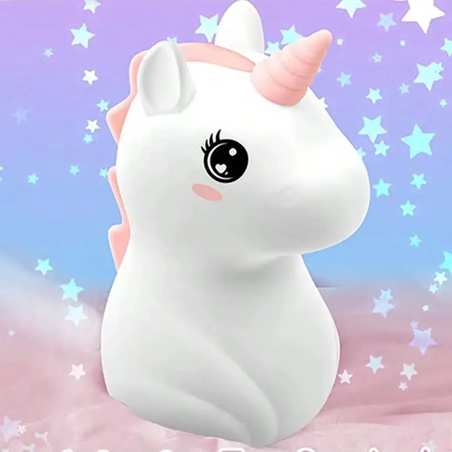 1個のかわいいユニコーンナイトライト、ベッドサイドテーブル、寝室、デスク照明に最適、クリスマスギフト、感謝祭のギフト、誕生日ギフトに最適