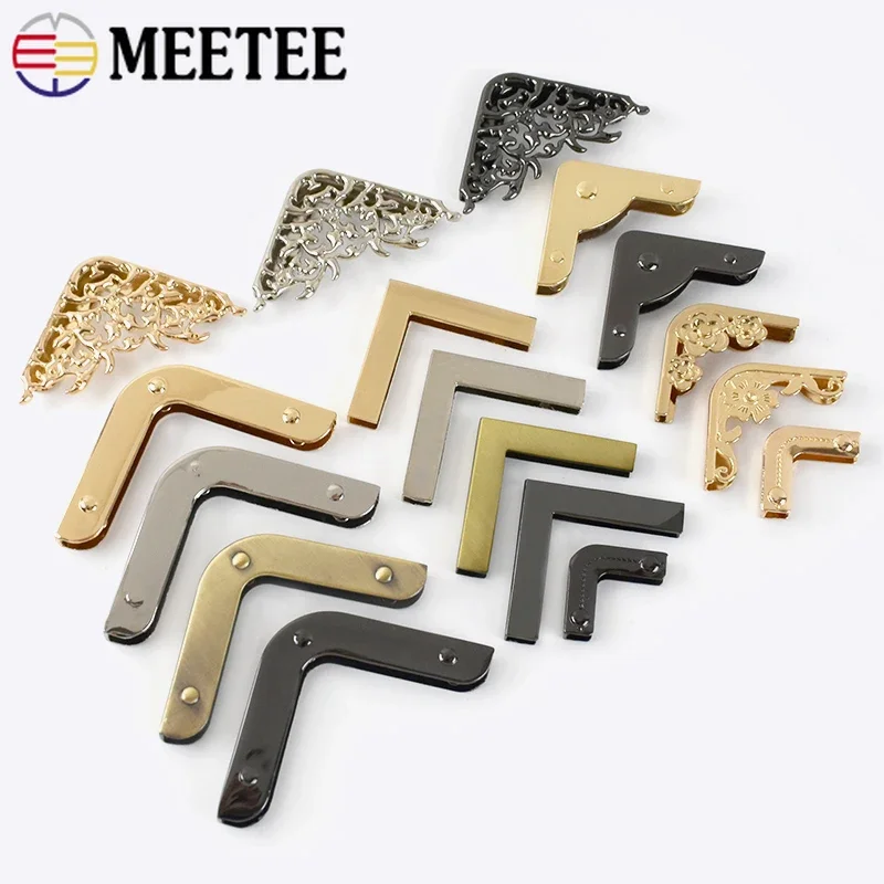 4/10Pcs Metal Corner Protector Buckle Bag Strap Cover Clasp Handbag Purse Craft Edges Corners Clip DIY Bags Hardware Accessories