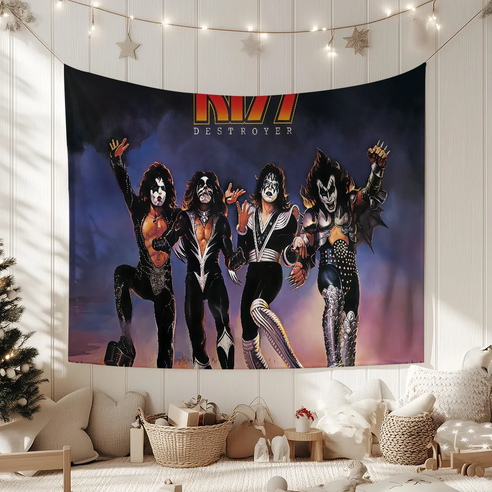 Music Rock Band K-Kiss-S flag For Garden Party Living Room Home Wall Decor Banner Bedroom Outdoor Tapestry
