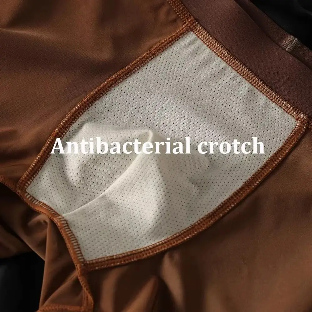 3pcs 남성용 아이스 실크 복서 팬츠 통기성 부드러운 새틴 같은 복서 3d 크로치 남성용 브리프 박서쇼츠 고탄력 속옷