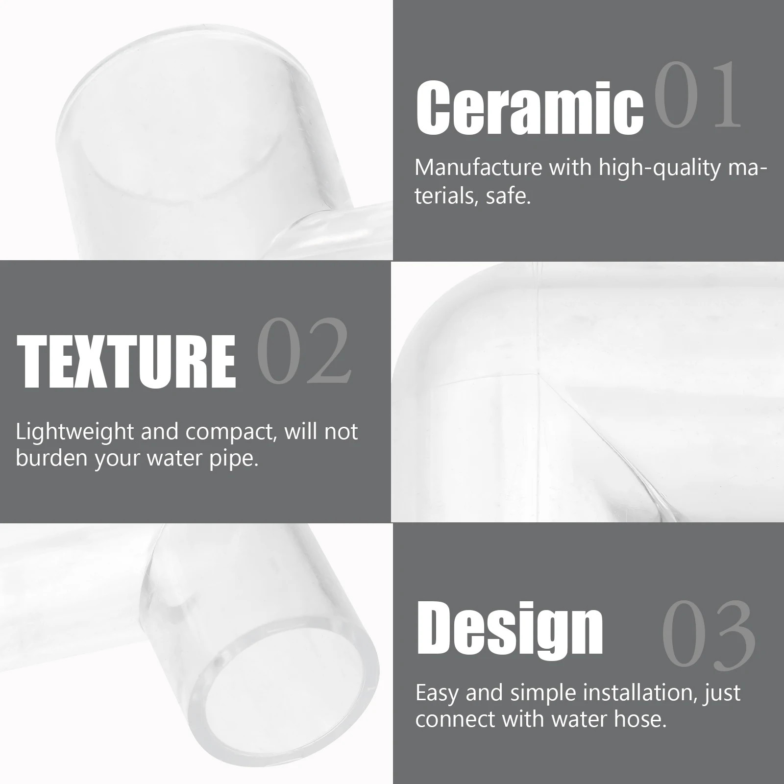 

10pcs Fish Tank Filter Tube Water Connector Aquarium Tubing Connectors 16mm Inner Diameter Hose Fitting Transparent Lightweight