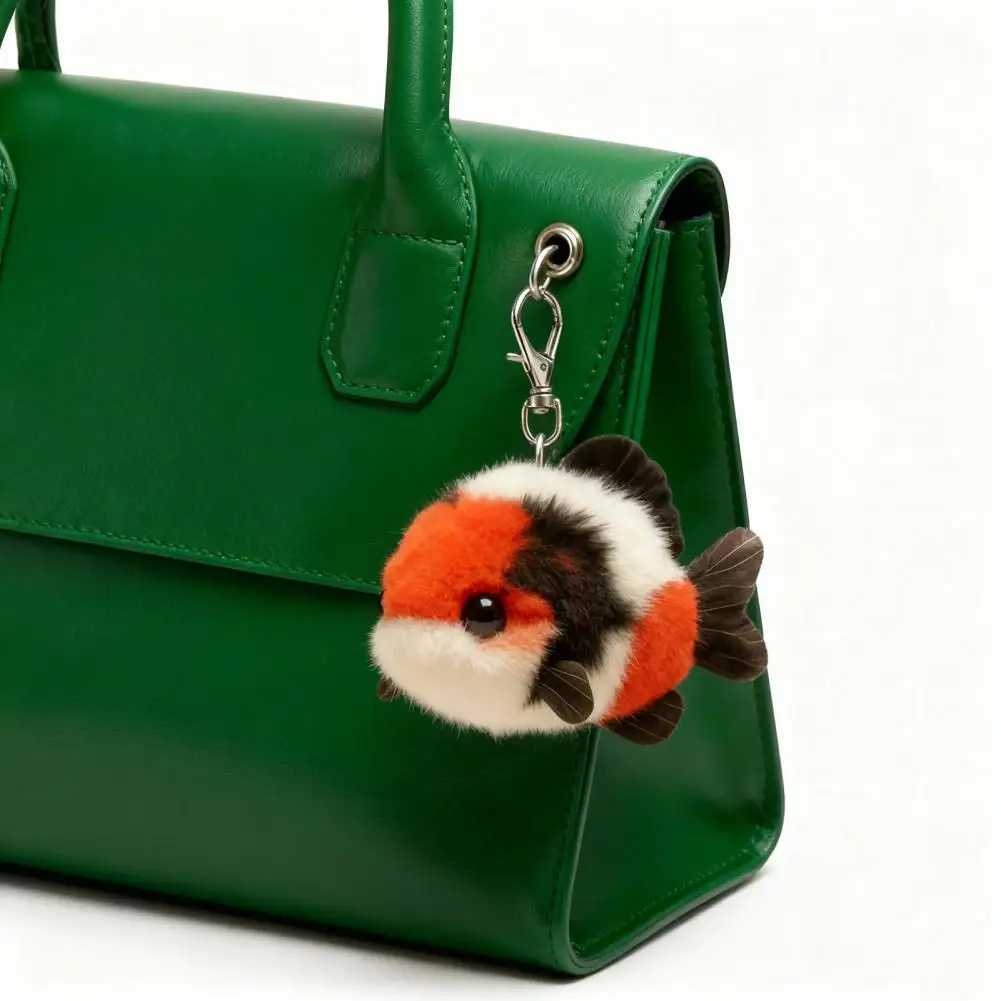 Fish Keychain Lucky Fish Plush Keychain Charm Cute Carp Keyring for Bookbag Purse Good Luck Gift Pendant for Bestie Friends