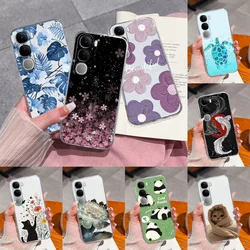 For Vivo V40 Lite V40SE Y200 Y300 Case Lucky Flower Transparent Phone Cases For Vivo V 40 Lite V40 SE 80W Soft TPU Back Covers