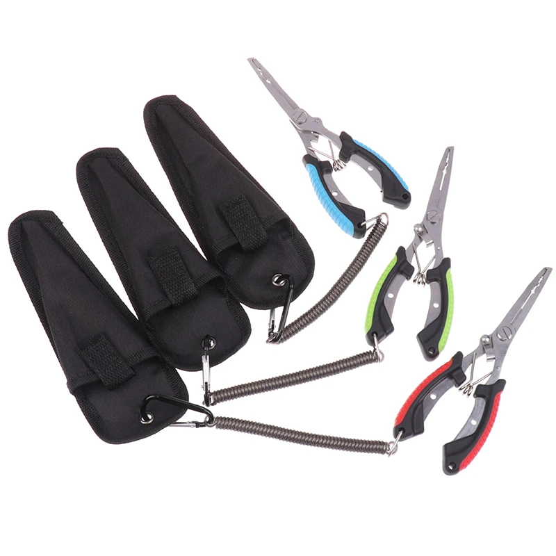 Ergonómica antideslizante de alta resistencia multifuncional corte línea de pesca anzuelos atados alicates equipo de pesca alicates para peces