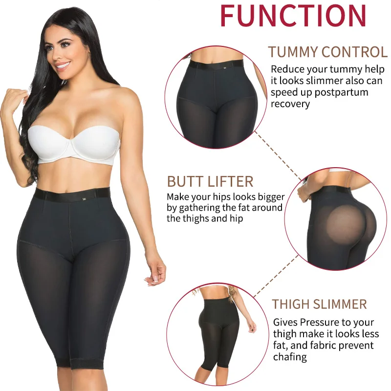 Colombian Girdles Shapers Women Tummy Control Long-pants Sexy Mesh Push Up Panties Postpartum Waist Trainer Slimming Shapewear