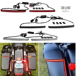 Motorcycle LED Saddlebag Brake Flowing Turn Signal Running Accent Light For Harley Touring Road King Electra Glide CVO 2014-2023