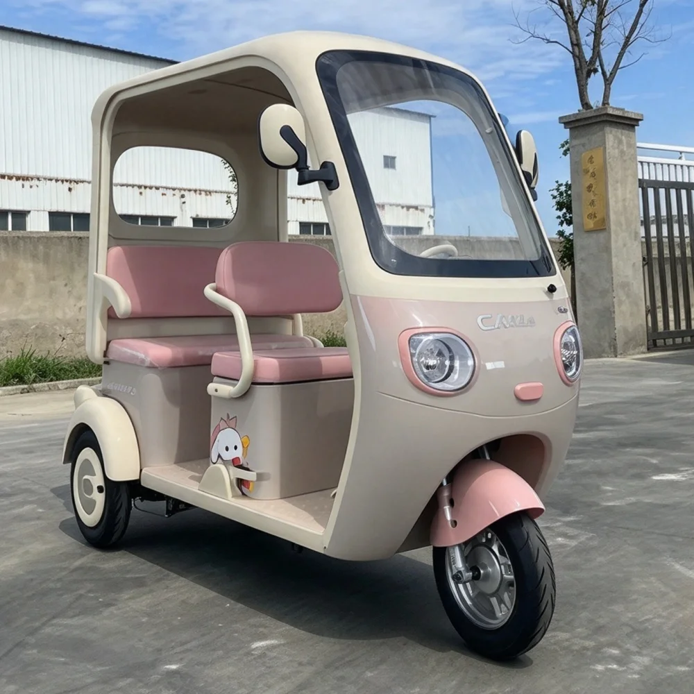 Household freight three wheel electric tricycle, passenger seat available, long endurance power supply