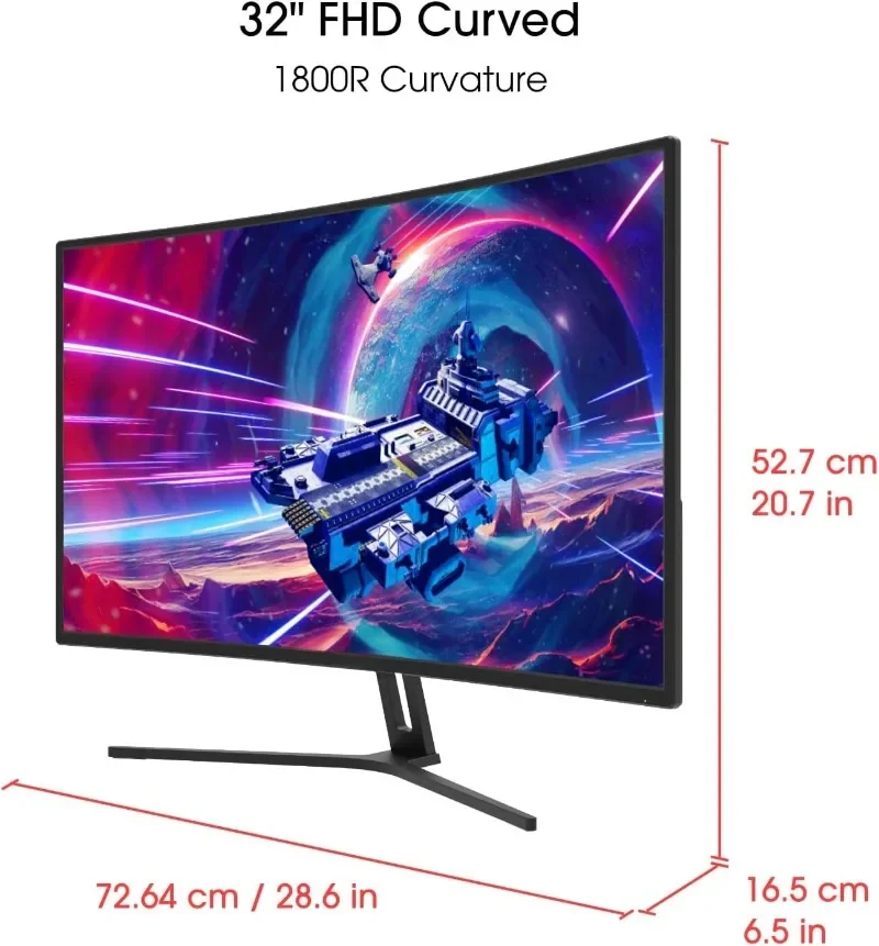 شاشة ألعاب منحنية 32 بوصة محرك الأقراص يصل إلى 240 هرتز DisplayPort 165 هرتز 144 هرتز FreeSync مكبرات صوت مدمجة، آلة
