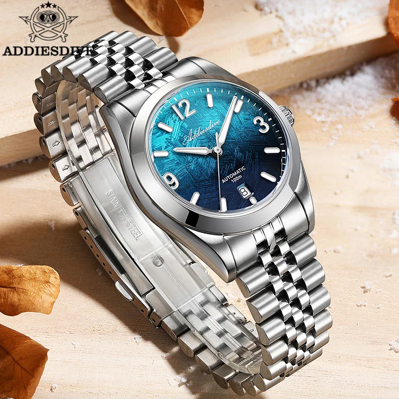 

ADDIESDIVE New Automatic Mechanical Watches Men's Sapphire Crystal Waterproof Watch AD2547 BGW9 Luminous 316L Steel Wristwatch