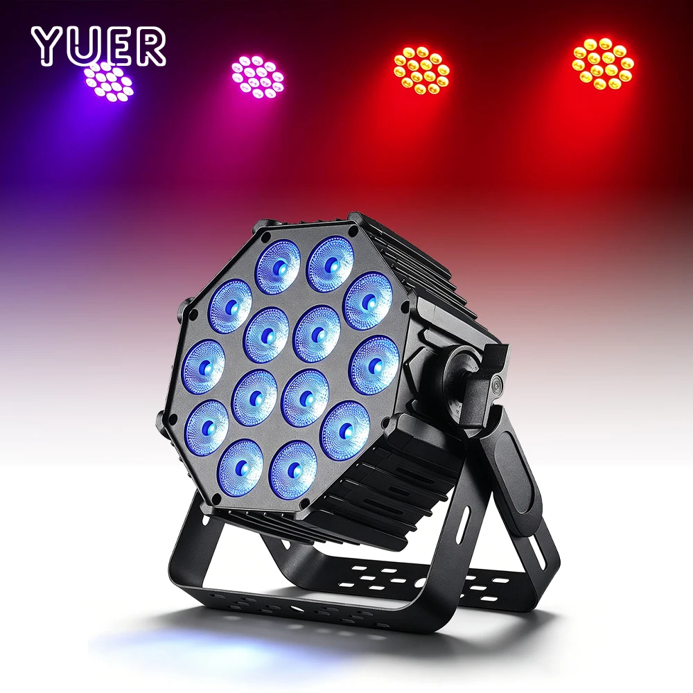 YUER 180W 14X15W LED Par Light RGBW 4in1 Stage Effect Light DMX512 Control Flat Light for KTV DJ Disco Bar Show Stage Light