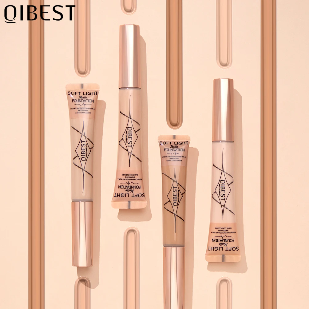 

QIBEST Liquid Foundation Cream Waterproof Long-Lasting Oil-control Cover Acne Base Cream Makeup Moisturize Matte Face Concealer