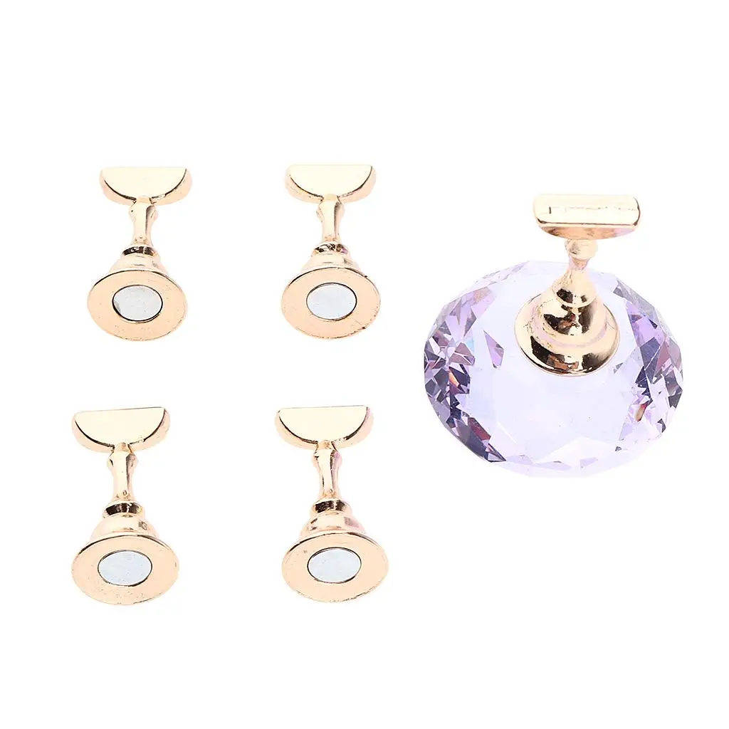 1 conjunto de 5 peças de suporte para pontas de arte em unhas com base de cristal para prática de manicure e exibição de esmalte DIY