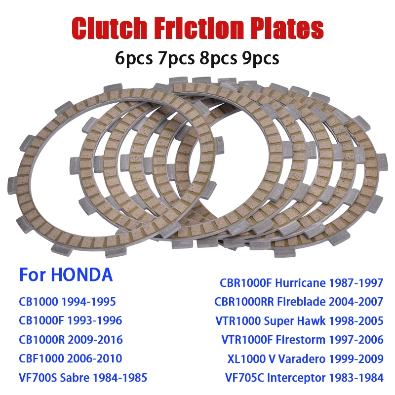 

Clutch Friction Plates For HONDA CB1000 CB1000F CB1000R CBF1000 CBR1000 CBR1000F CBR1000RR VTR1000 XL1000 CB CBR CBF 1000 F R RR