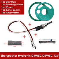 For Eberspacher/ Espar Hydronic D3W D4W D5W Z SC 12V Heater Parts Glow Plug Ceramic Pin 252106011000+ Gaskets+Strainer+ Wrench